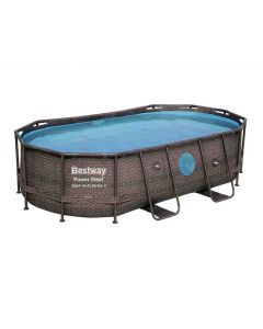 Piscina base struttura e liner Power Steel Swim Vista ovale in acciaio 427x250x100 cm
